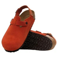 Sko<Birkenstock Tokio Suede Leather Rust Narrow Sko Mørkeoransje