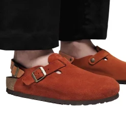 Sko<Birkenstock Tokio Suede Leather Rust Narrow Sko Mørkeoransje