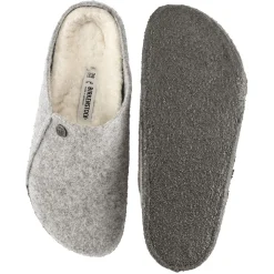 Sko<Birkenstock Zermatt Rivet Wool Felt Narrow Sko Lysegrå