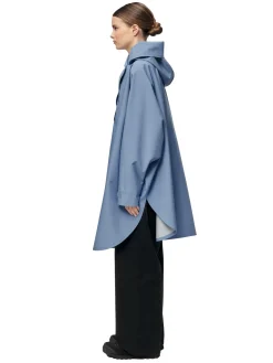 Jakke<Blæst Bergen Poncho Jakke Lyseblå Blue Hour