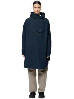 Jakke<Blæst Bergen Poncho Jakke Mørkeblå Dark Navy