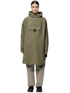 Jakke<Blæst Bergen Poncho Jakke Oliven Grape Leaf