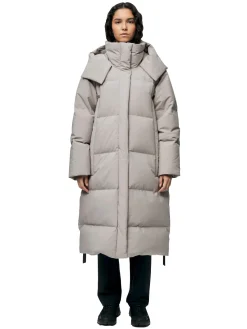 Jakke<Blæst Stranda Down Coat Jakke Beige Grå Low Tide