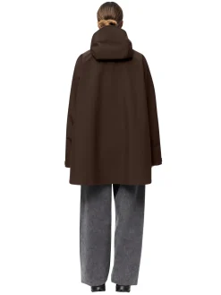 Jakke<Blæst Voss Poncho Jakke Mørkebrun Java