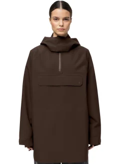 Jakke<Blæst Voss Poncho Jakke Mørkebrun Java