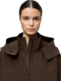 Jakke<Blæst Voss Poncho Jakke Mørkebrun Java