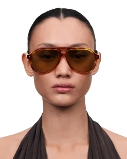 Solbriller|Solbriller<Chimi Eyewear Doris Honey Tortoise Solbriller Brun/Gul