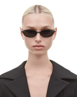 Solbriller|Solbriller<Chimi Eyewear Rimless Oval Black Solbriller Sort