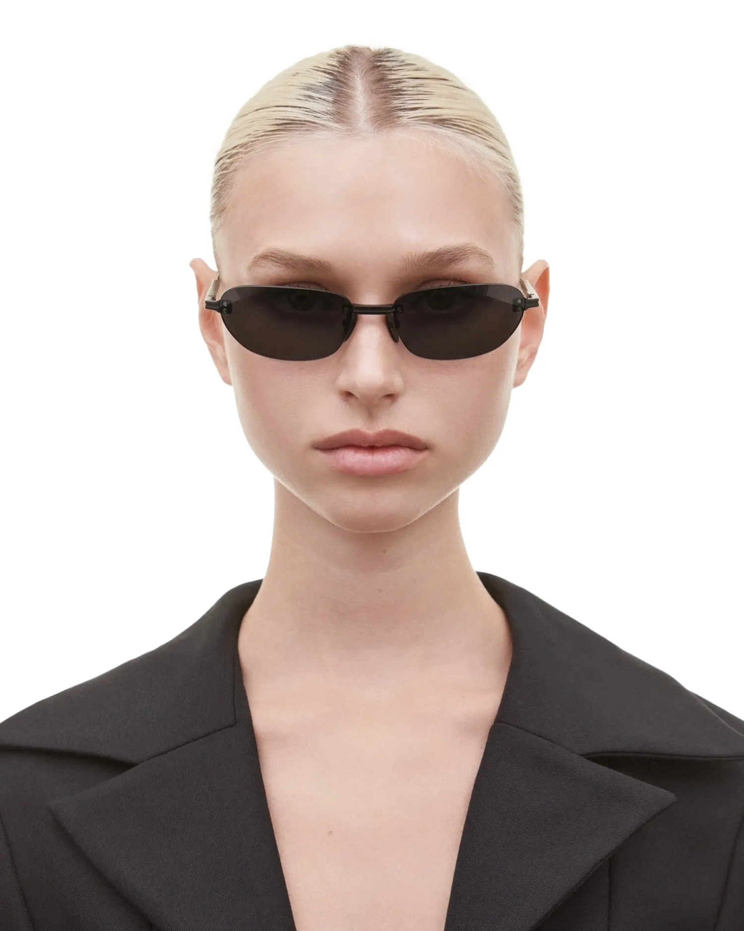 Solbriller|Solbriller<Chimi Eyewear Rimless Oval Black Solbriller Sort