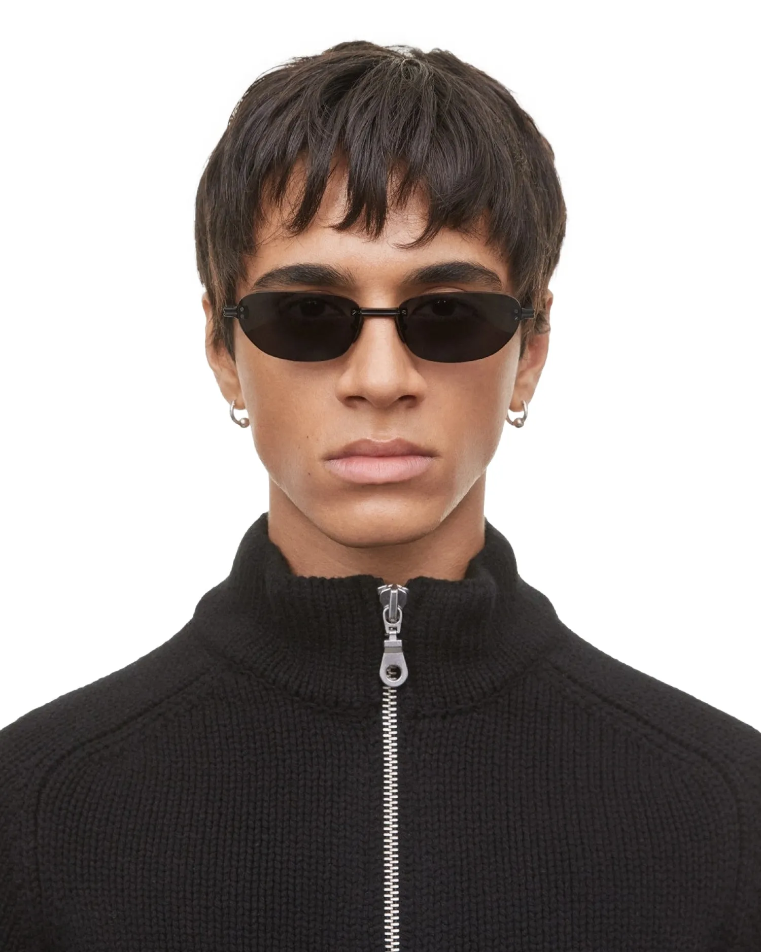 Solbriller|Solbriller<Chimi Eyewear Rimless Oval Black Solbriller Sort