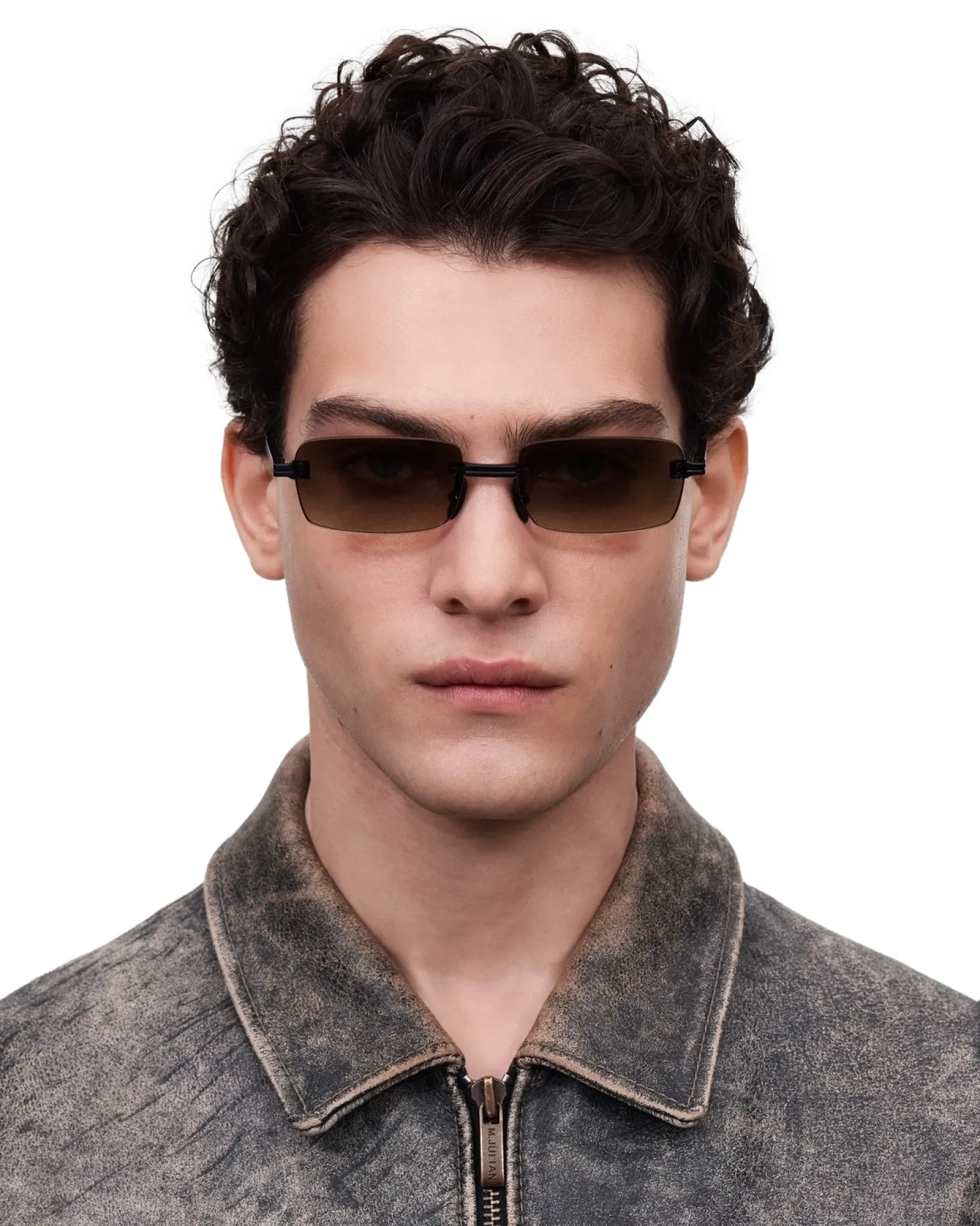 Solbriller|Solbriller<Chimi Eyewear Rimless Parallel Brown Gradient Solbriller Lysebrun