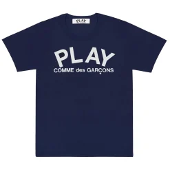 T-Shirt|T-Shirt<Comme des Garcons Play U T-shirt Logo Print Knit T-shirt Navy