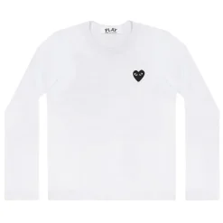 Genser|Genser<Comme des Garcons Play Unisex T-Shirt LS Black Emblem Genser Hvit
