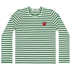 Genser|Genser<Comme des Garcons Play Unisex T-Shirt LS Red Emblem Genser Grønn