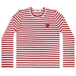 Genser|Genser<Comme des Garcons Play Unisex T-Shirt LS Red Emblem Genser Rød