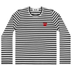 Genser|Genser<Comme des Garcons Play Unisex T-Shirt LS Red Emblem Genser Sort