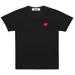T-Shirt|T-Shirt<Comme des Garcons Play Unisex T-Shirt Red Emblem T-shirt Sort