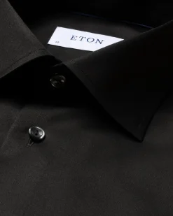 Skjorte<Eton 3000 Slim Black Signature Twill Shirt Skjorte Sort