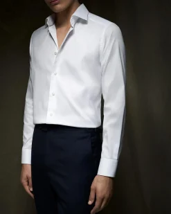 Skjorte<Eton 3000 Slim White Signature Twill Shirt Skjorte Hvit