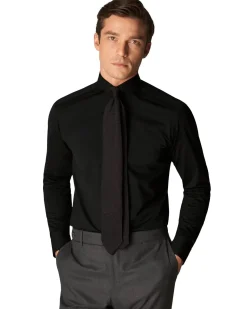 Skjorte<Eton Black Four-Way Stretch Shirt Skjorte Sort
