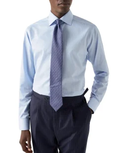 Skjorte<Eton Fine Stripe Signature Twill Shirt Skjorte Lyseblå Striper