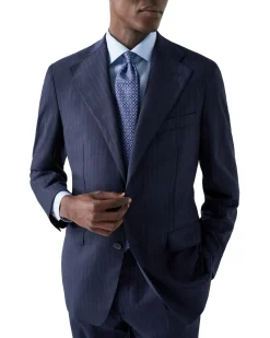 Skjorte<Eton Fine Stripe Signature Twill Shirt Skjorte Lyseblå Striper