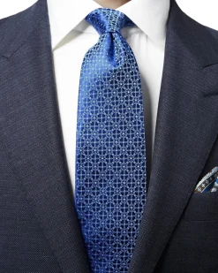 Tilbehør<Eton Floral Silk Tie Slips Blå Mønster