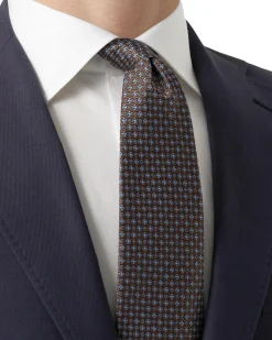 Tilbehør<Eton Floral Woven Silk Tie Slips Burgunder Mønster