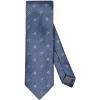 Tilbehør<Eton Geometric Silk Linen Tie Slips Marine