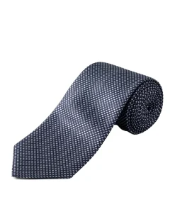 Tilbehør<Eton Geometric Woven Slik Tie Slips Mørkeblå