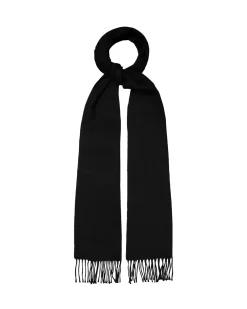 Tilbehør<Eton Herringbone Merino Scarf Skjerf Sort