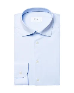 Skjorte<Eton Light Blue Four-Way Stretch Shirt Skjorte Lyseblå