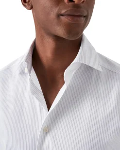 Skjorte<Eton Light Blue Striped Signature Twill Shirt Skjorte Stripet