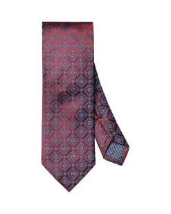 Tilbehør<Eton Medallion Woven Silk Tie Slips Rødt Mønster