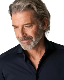 Skjorte<Eton Navy Four-Way Stretch Shirt Skjorte Marine