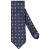 Tilbehør<Eton Paisley Silk Linen Tie Slips Marine