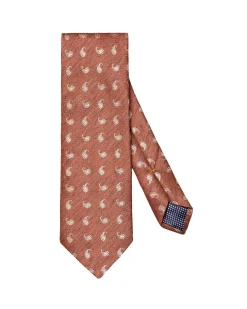Tilbehør<Eton Paisley Silk Linen Tie Slips Rød