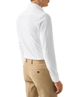 Skjorte<Eton Semi Solid Four-Way Stretch Shirt Skjorte Hvit
