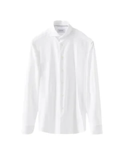Skjorte<Eton Semi Solid Four-Way Stretch Shirt Skjorte Hvit