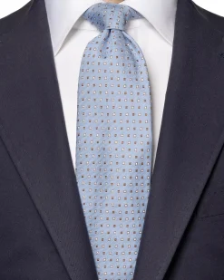 Tilbehør<Eton Silk Cotton Tie Slips Blå