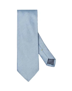 Tilbehør<Eton Solid Silk Linen Tie Slips Lyseblå