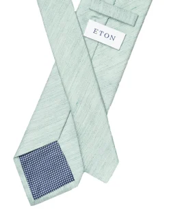 Tilbehør<Eton Solid Silk Linen Tie Slips Lysegrønn