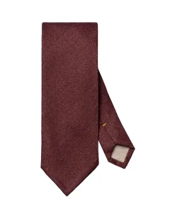 Tilbehør<Eton Solid Wool Flannel Tie Slips Mørkerød