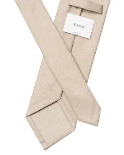 Tilbehør<Eton Solid Wool Flannel Tie Slips Beige