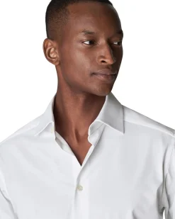 Skjorte<Eton White Four-Way Stretch Shirt Skjorte Hvit