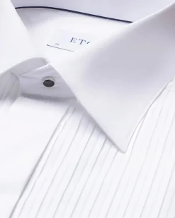 Skjorte<Eton White Plissé Tuxedo Shirt Skjorte Hvit