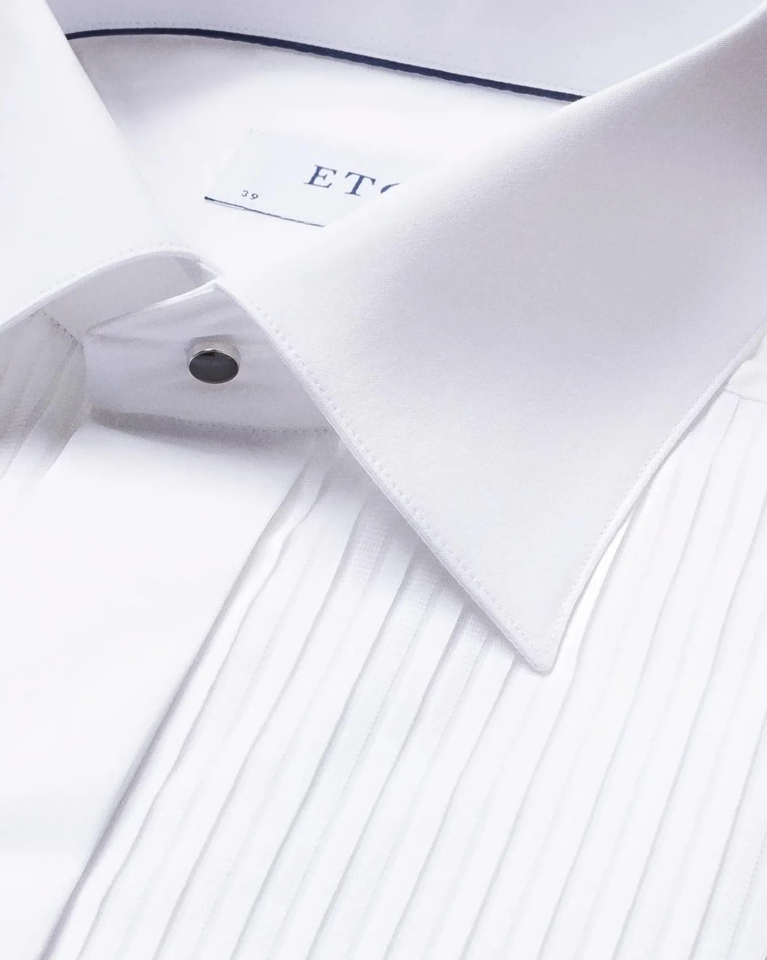 Skjorte<Eton White Plissé Tuxedo Shirt Skjorte Hvit