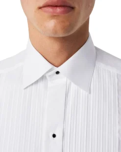 Skjorte<Eton White Plissé Tuxedo Shirt Skjorte Hvit
