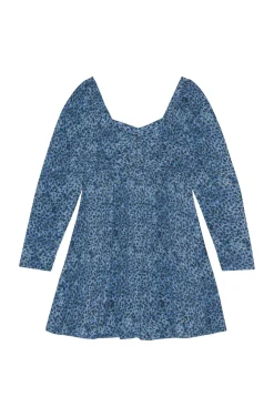Kjole<Ganni Printed Crepe Mini Dress Kjole Blå Mønster