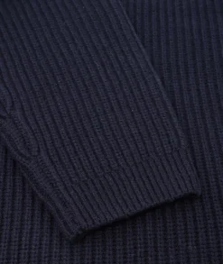 Genser<Garment Project Half Zip Wool Knit Genser Navy